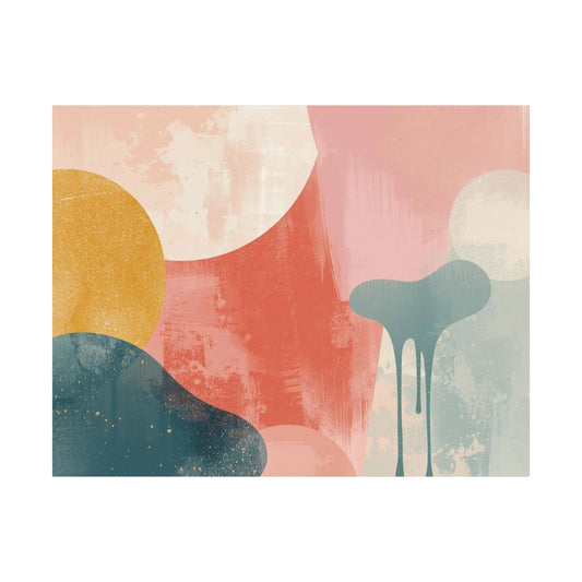 Pastel Abstract Wall Art Poster | Matte Horizontal Vintage Modern Print