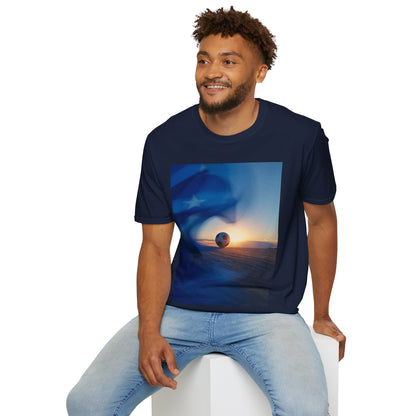 Cape Verde Flag Football T-Shirt — Blue Flag Soccer ball Graphic Tee