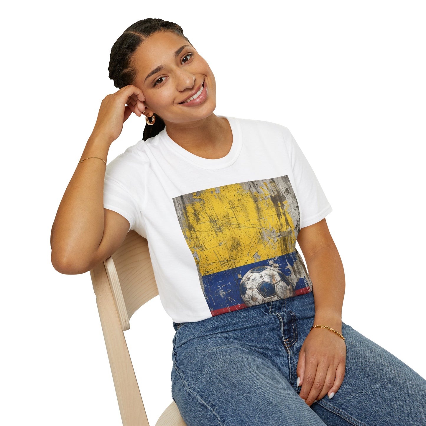 Colombia Football Flag Grunge T-Shirt Vintage Los Cafeteros Soccer Tee
