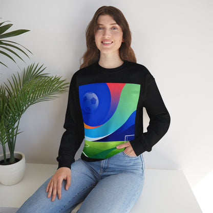 Match Day Abstract Crewneck Sweatshirt — Colorful Soccer Graphic