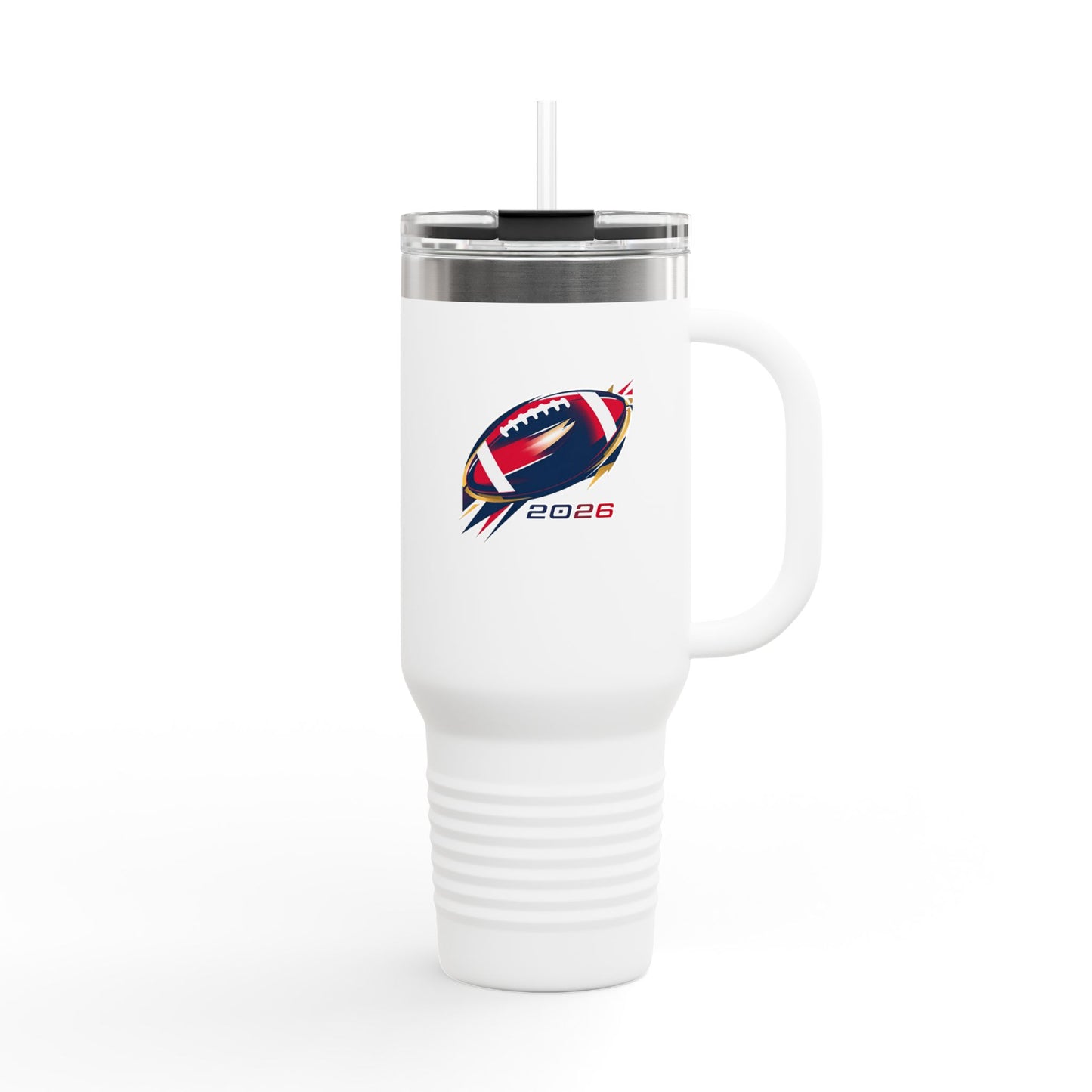 Insulated Travel Mug — 2026 Football Big Game White Tumbler