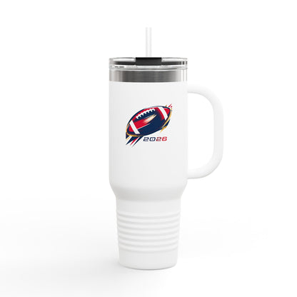 Insulated Travel Mug — 2026 Football Big Game White Tumbler