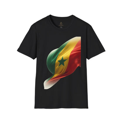 Senegal Waving Flag Soccer Tee Lions of Teranga Pan-African Football Fan T-Shirt