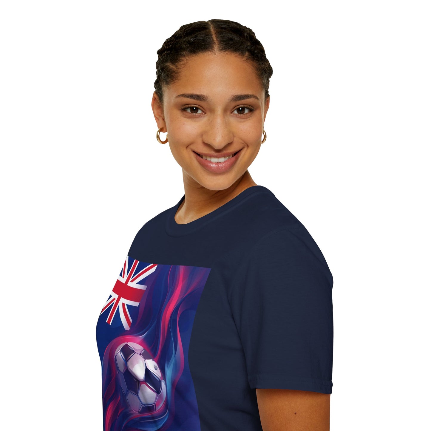 New Zealand Football Flag Abstract Wave T-Shirt All Whites Soccer Tee