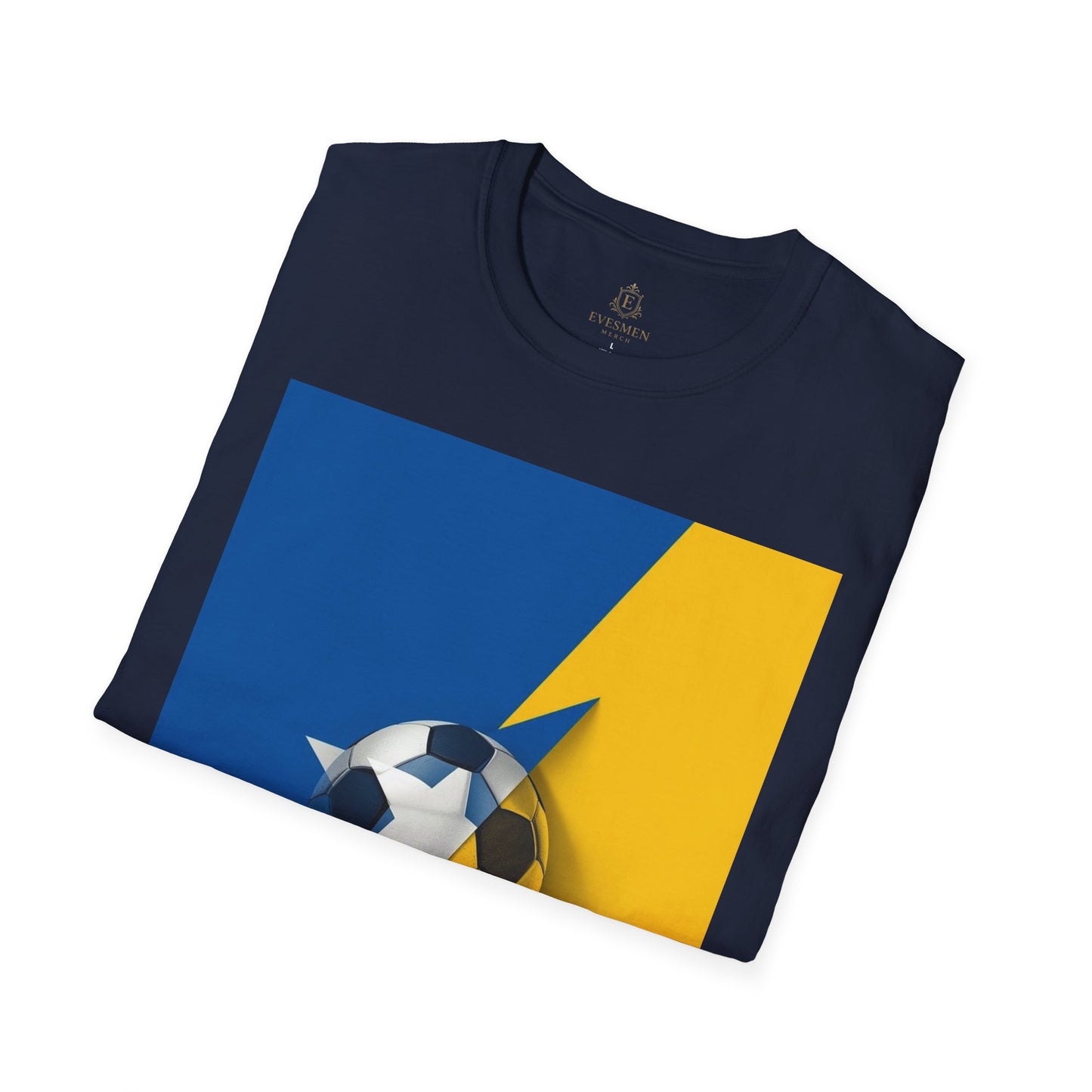 Curaçao Football Flag Minimalist T-Shirt Abstract La Familia Azul Soccer Tee
