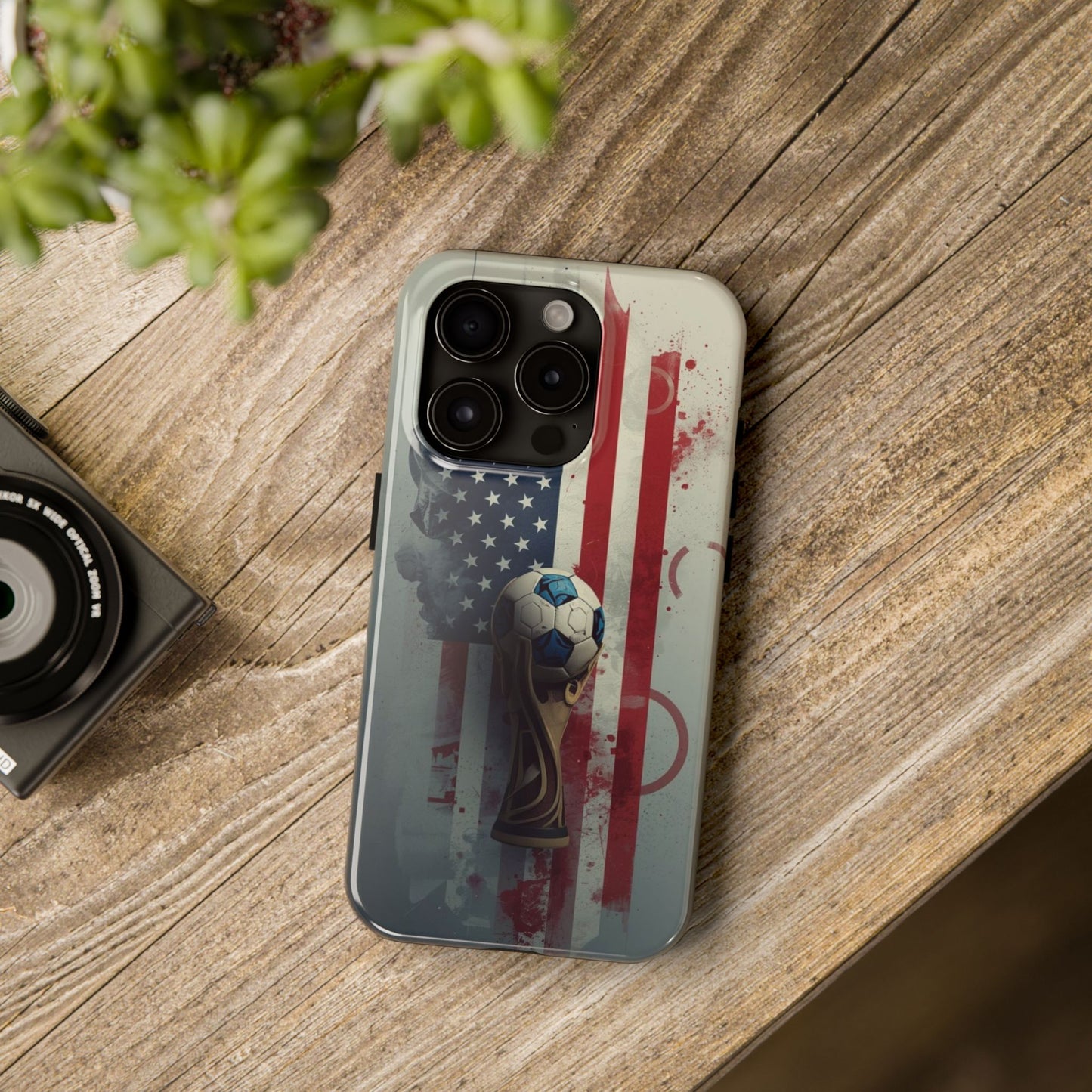 American Flag Soccer Ball Phone Protective Case Cover