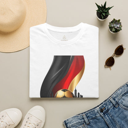 Germany Flag Brandenburg Gate T-Shirt Luxury Gold Die Mannschaft Soccer Tee