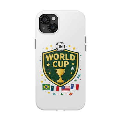 Soccer Match Day Tough Phone Protective Case Trophy Shield with Flags