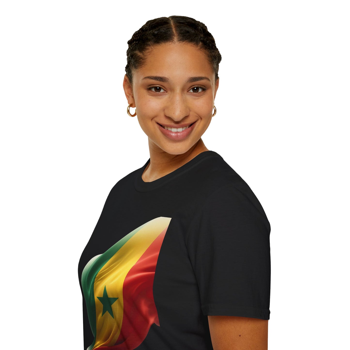 Senegal Waving Flag Soccer Tee Lions of Teranga Pan-African Football Fan T-Shirt