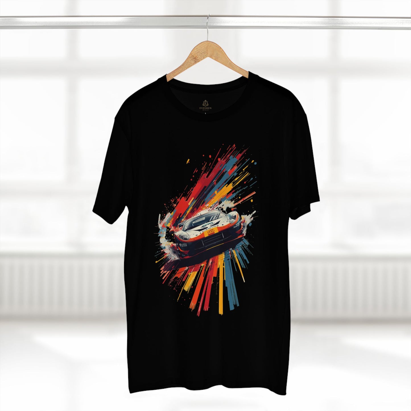 Racing Car Splash T-Shirt Sports Car Graphic Tee for Auto Enthusiasts