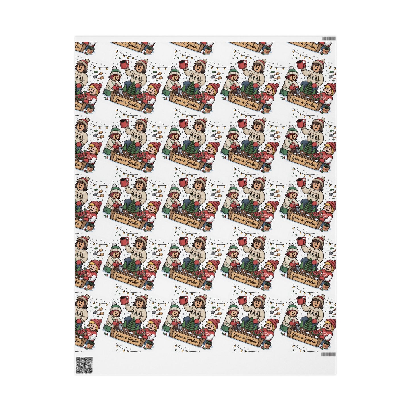 Christmas-themed wrapping paper on a white background