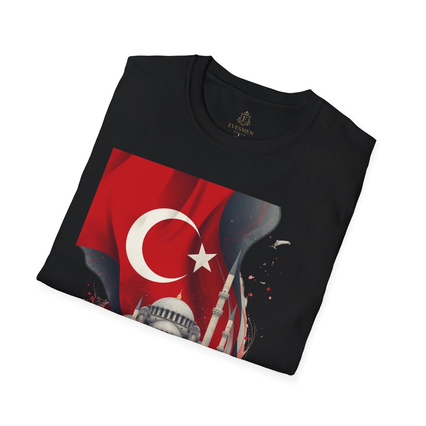 Türkiye Football T-Shirt Turkish Flag & Istanbul Mosque Design Tee