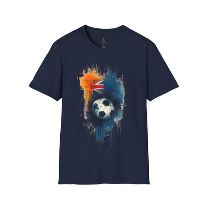 Australian Football Spirit Soccer Flag T-Shirt — Grunge Football Tee
