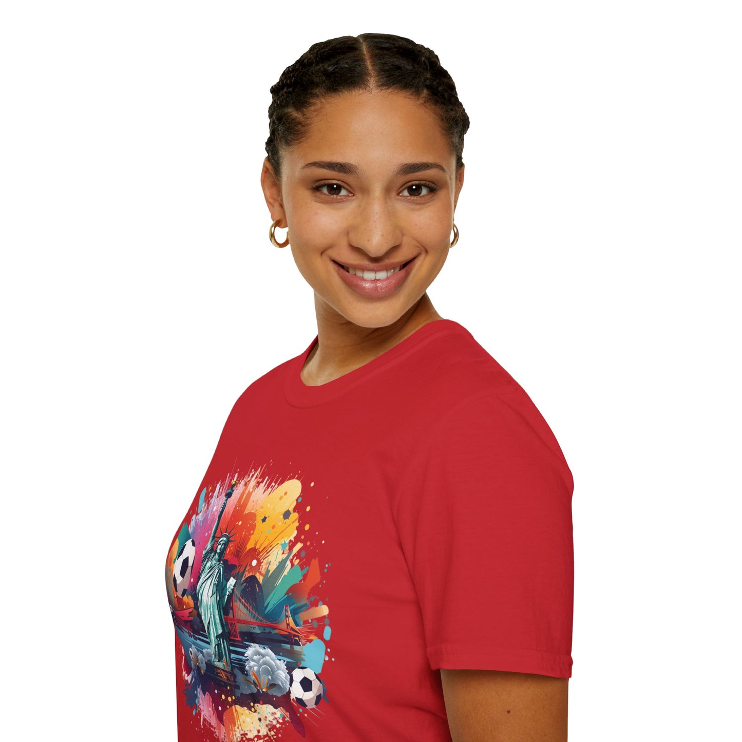 Statue of Liberty Soccer Splash Match Day T-Shirt — NYC Football Fan Tee