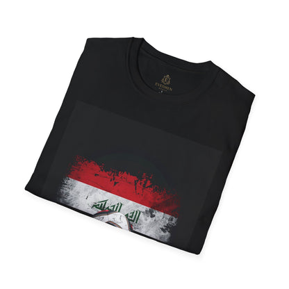 Iraq Flag Abstract Grunge Tee Lions of Mesopotamia Soccer Fan T-Shirt