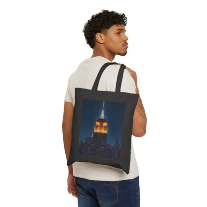 Empire State Building Night Skyline Canvas Tote Bag