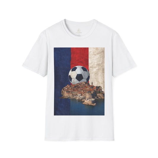 Croatia Vintage Soccer T-Shirt — Coastal Town & Flag Football Tee
