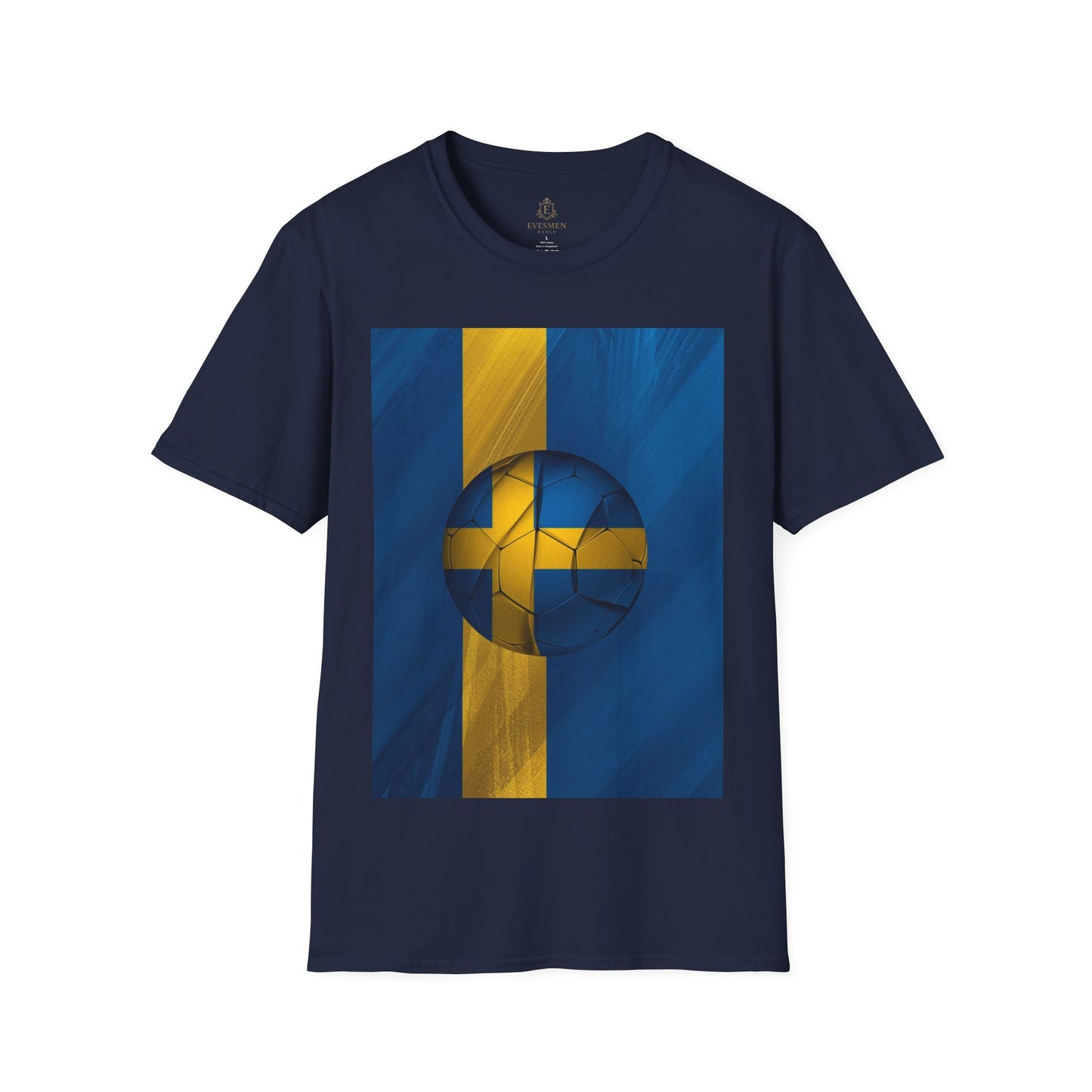 Sweden Football Flag Graphic T-Shirt Modern Blågult Soccer Design Tee