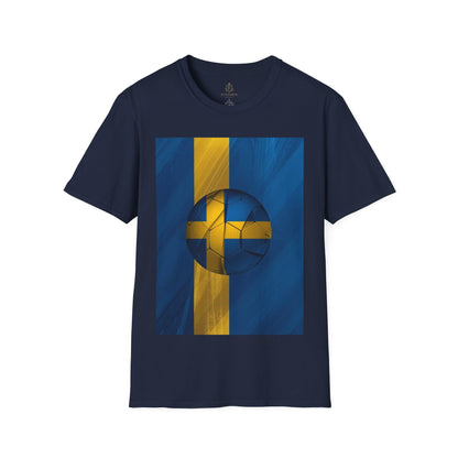 Sweden Football Flag Graphic T-Shirt Modern Blågult Soccer Design Tee
