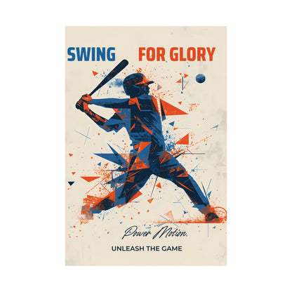 “Swing for Glory” Baseball Wall Art Poster | Motivational Matte Sports Print