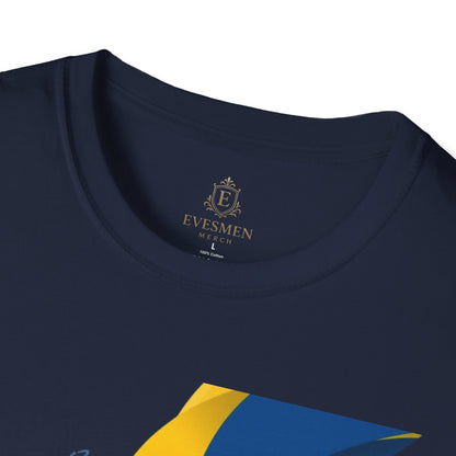 Sweden Football Flag T‑Shirt Abstract Minimalist Blue & Yellow Graphic Tee