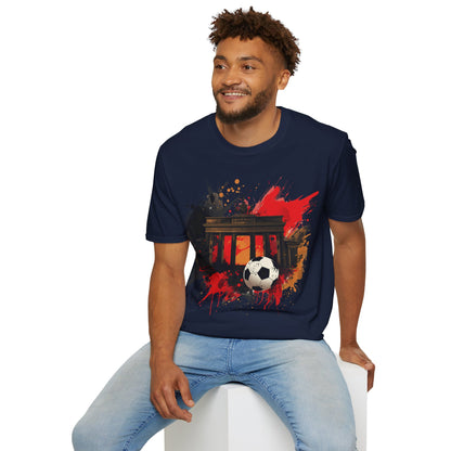 German Football Triumph T-shirt Brandenburg Gate Splatter Art Tee