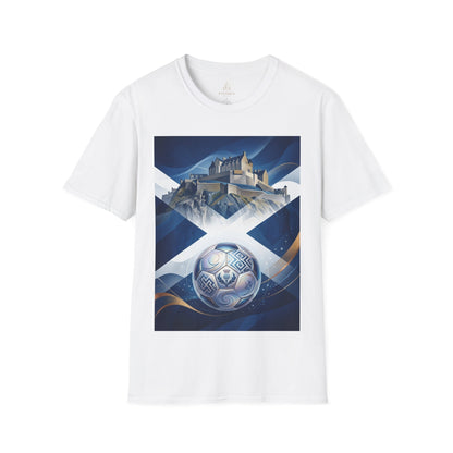 Scotland Soccer Crest T-Shirt — Saltire, Castle & Football Graphic Tee