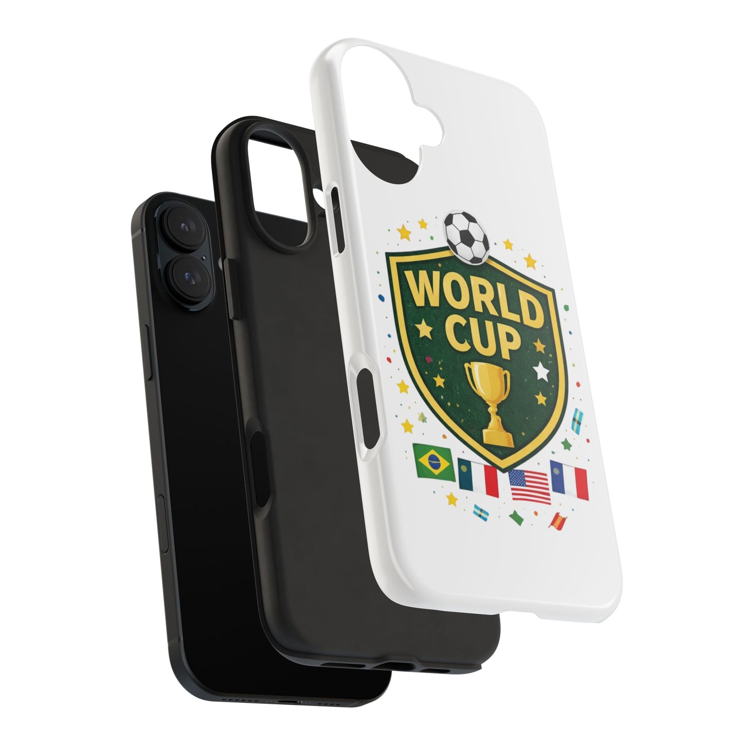 Soccer Match Day Tough Phone Protective Case Trophy Shield with Flags