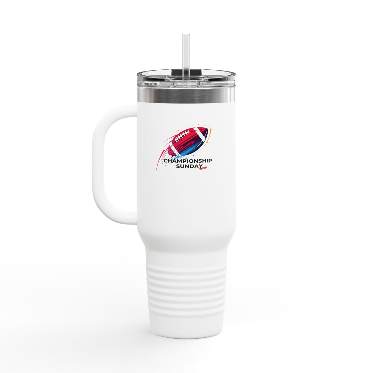 White Insulated Tumbler Mug — Championship Sunday Football Big Game 2026