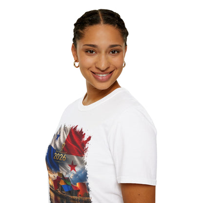 Panama Football Flag Biomuseo Graphic T-Shirt Cinematic Los Canaleros Soccer Tee
