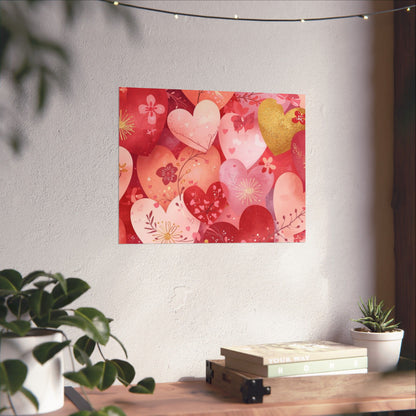 Heart Pattern Matte Poster — Valentine's Day Romantic Wall Art