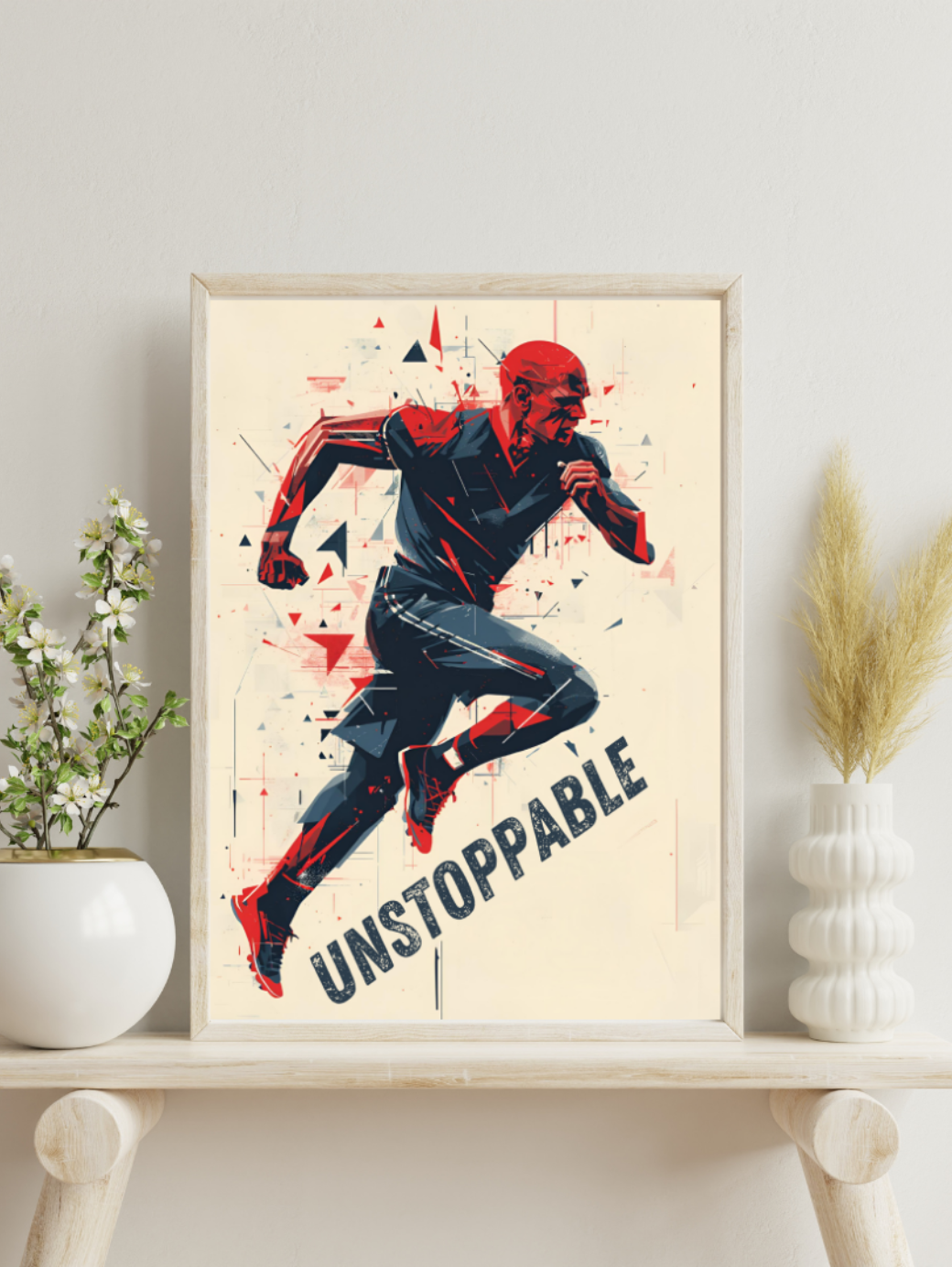 Unstoppable Runner Wall Poster Motivational Art Print for Gym Home