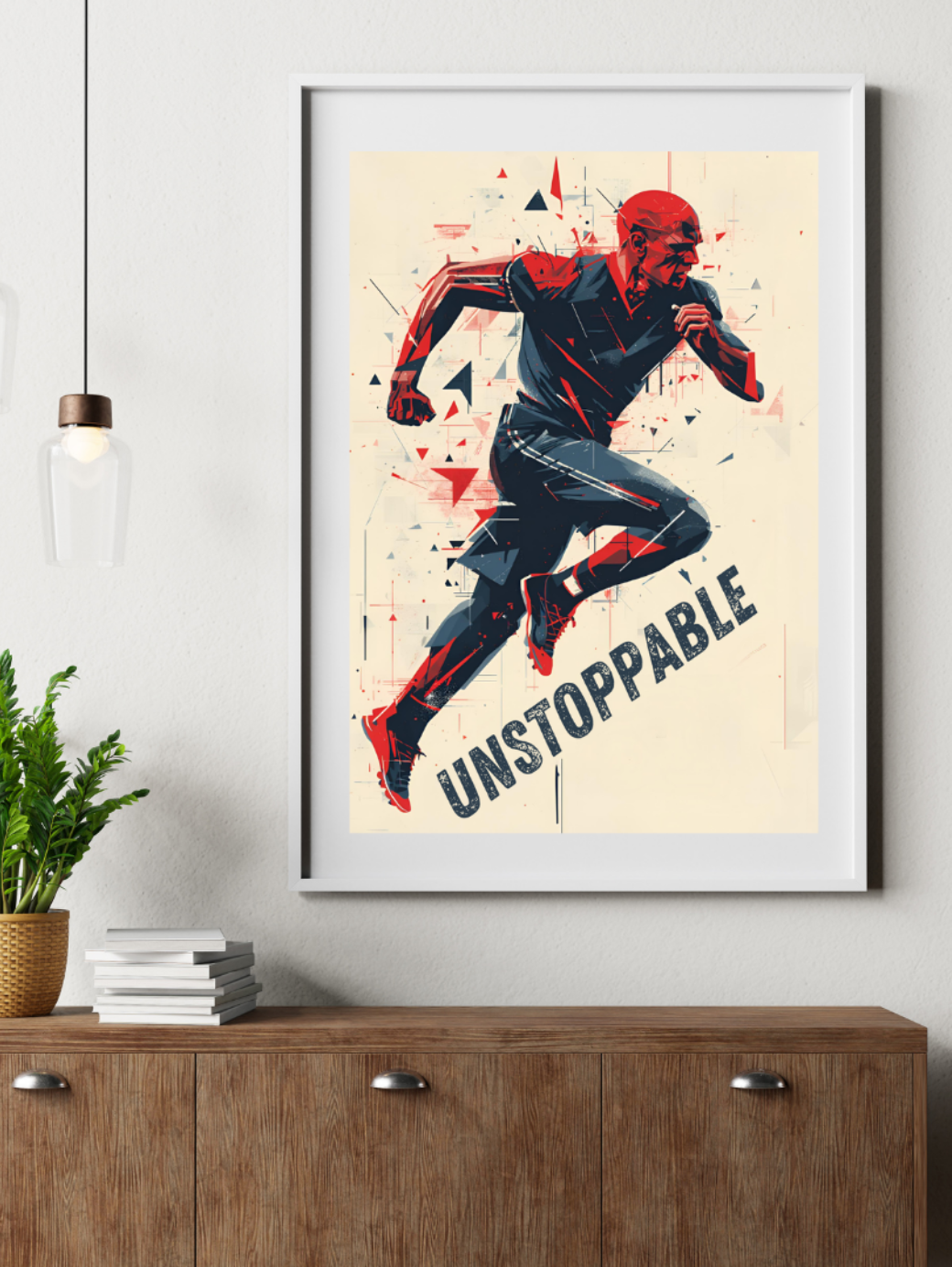 Unstoppable Runner Wall Poster Motivational Art Print for Gym Home