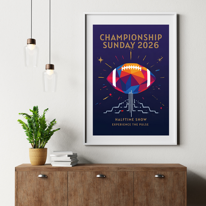 Championship Sunday 2026 Wall Poster Halftime Show Football Art Print