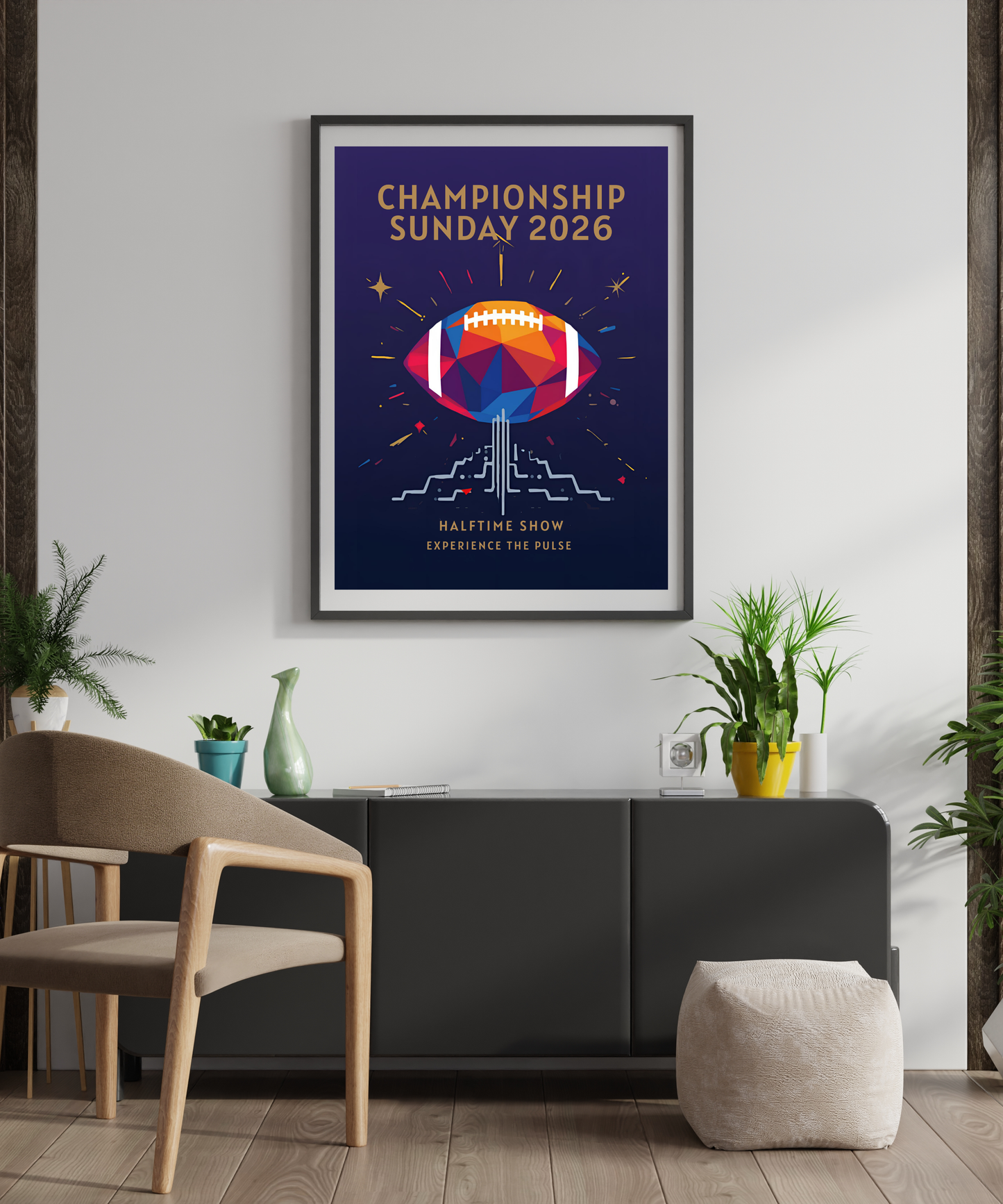 Championship Sunday 2026 Wall Poster Halftime Show Football Art Print