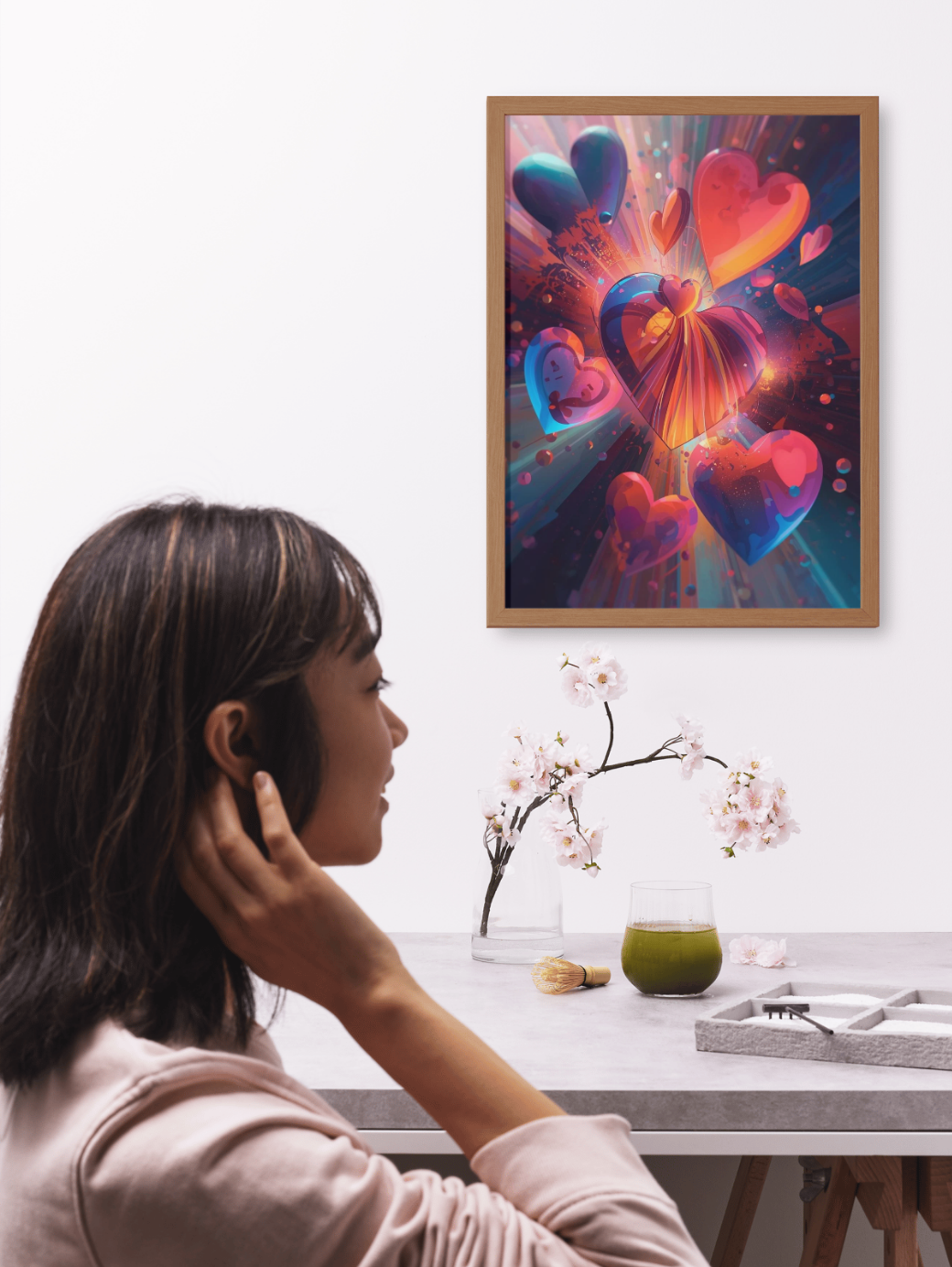 Heart Burst Matte Poster — Vibrant Abstract Valentine Wall Art