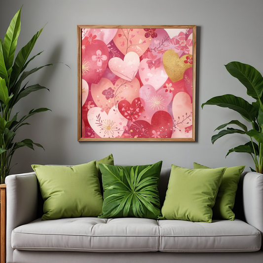 Heart Pattern Matte Poster — Valentine's Day Romantic Wall Art