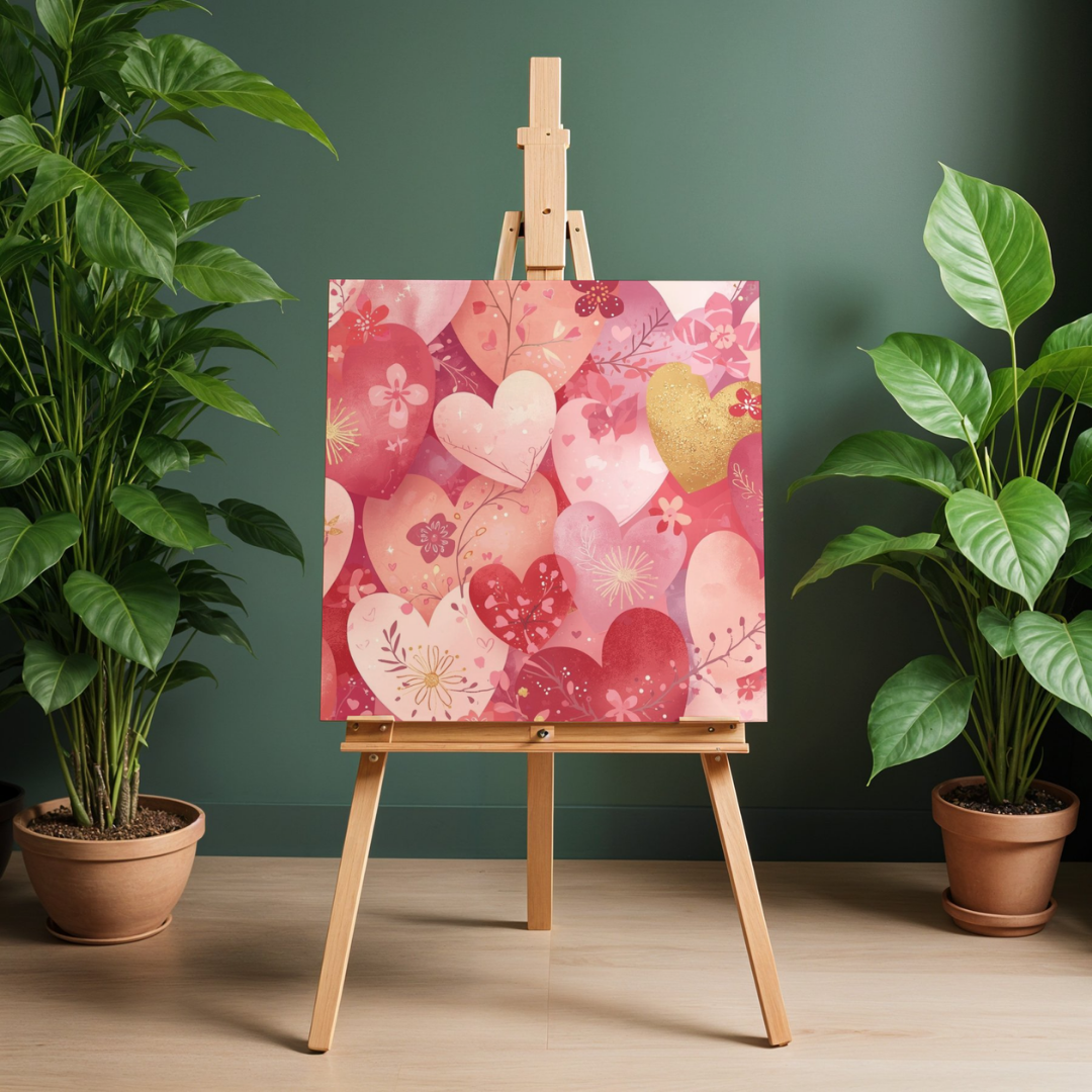 Heart Pattern Matte Poster — Valentine's Day Romantic Wall Art