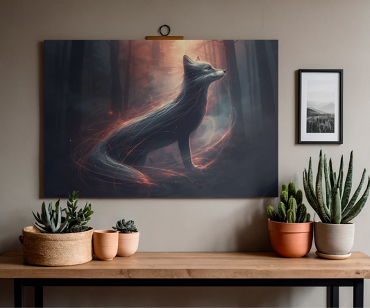 Mystic Fox Wall Art Poster | Matte Vertical Forest Fantasy Print