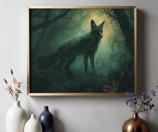 Enchanted Forest Fox Wall Art | Matte Mystical Woodland Poster