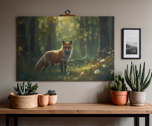 Enchanting Forest Fox Poster | Matte Woodland Animal Wall Decor