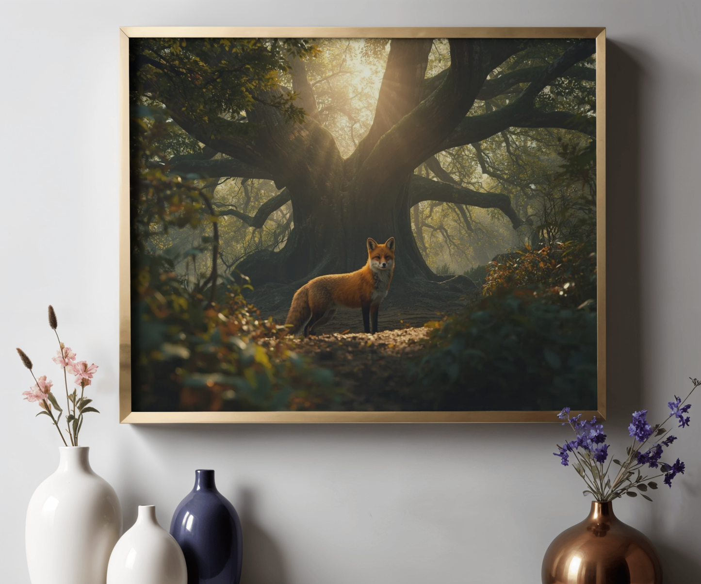 Woodland Fox Poster – Matte Horizontal Nature Wall Decor