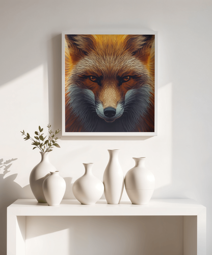 Fox Portrait Matte Poster — Bold Red Fox Wall Art