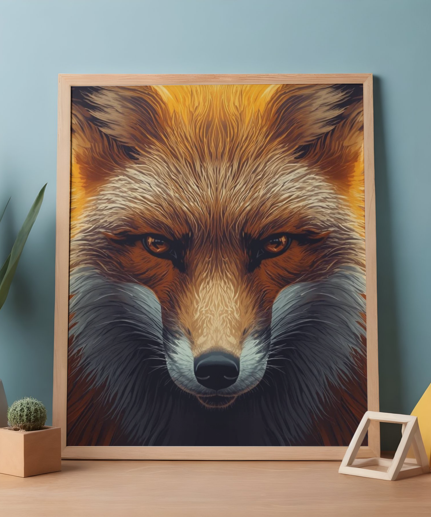 Fox Portrait Matte Poster — Bold Red Fox Wall Art