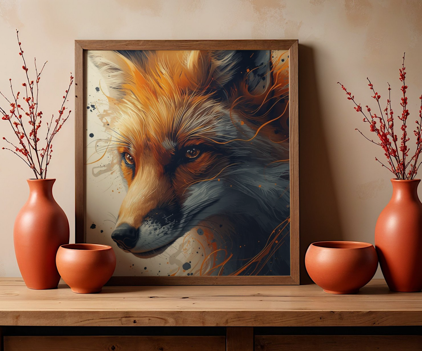 Fox Art Poster — Matte Vertical Wildlife Print