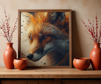 Fox Art Poster — Matte Vertical Wildlife Print