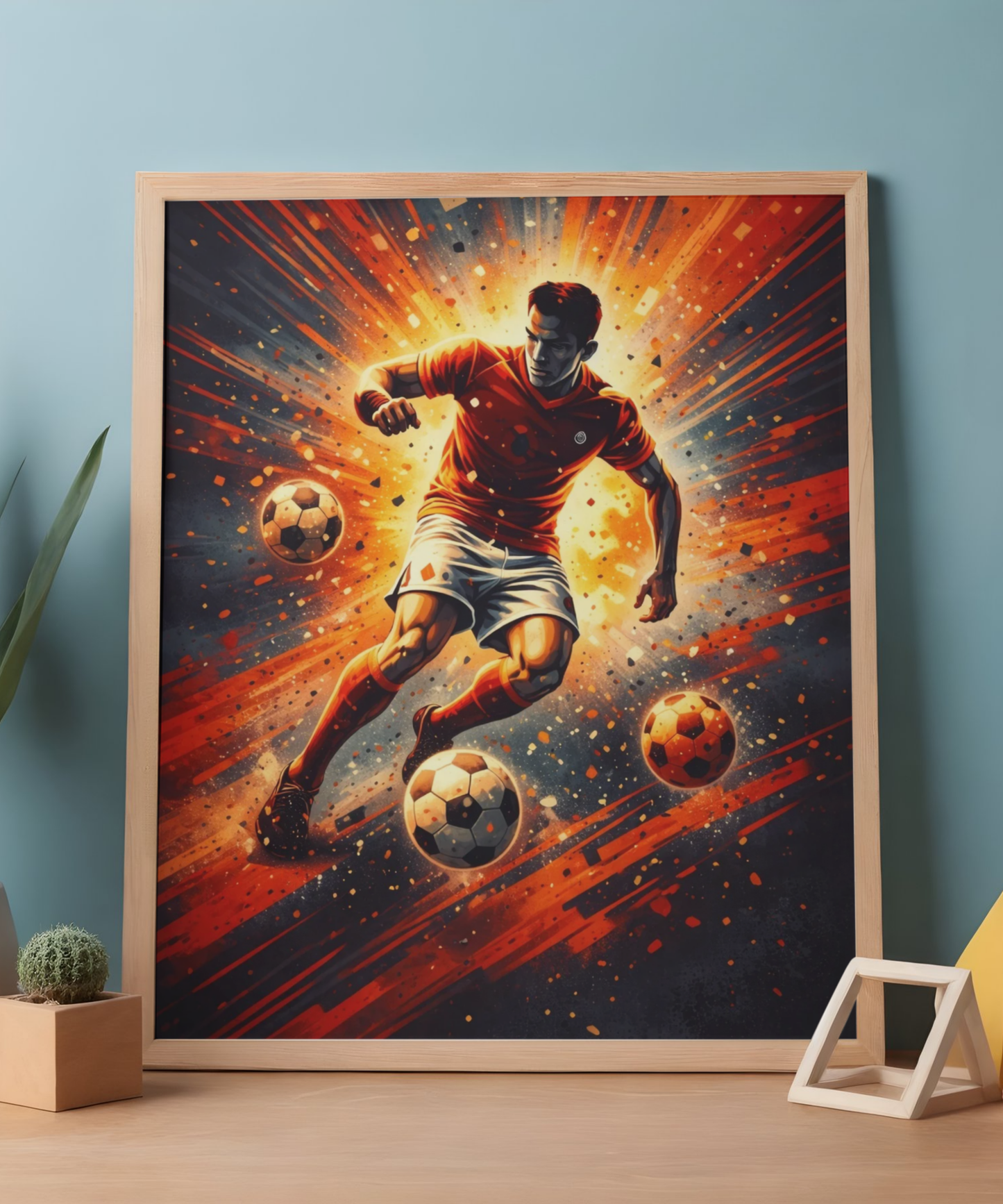 Soccer Action Matte Poster — Dynamic Football Player Wall Art