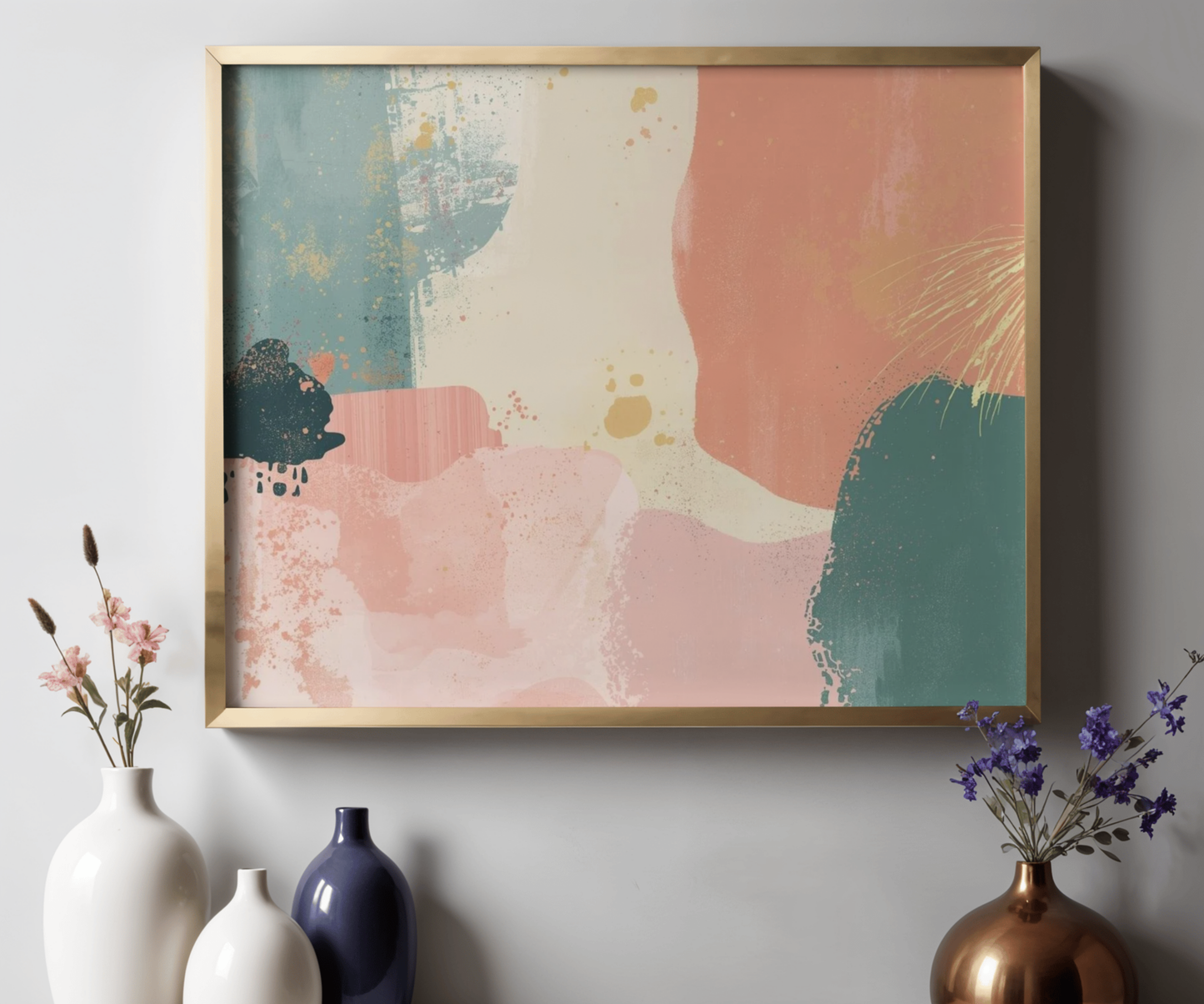 Pastel Abstract Landscape Poster | Matte Horizontal Wall Print