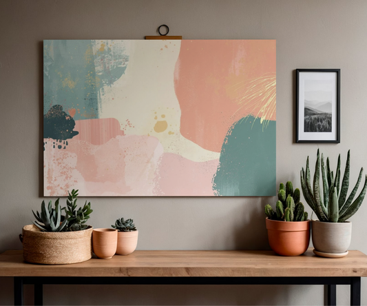 Pastel Abstract Landscape Poster | Matte Horizontal Wall Print