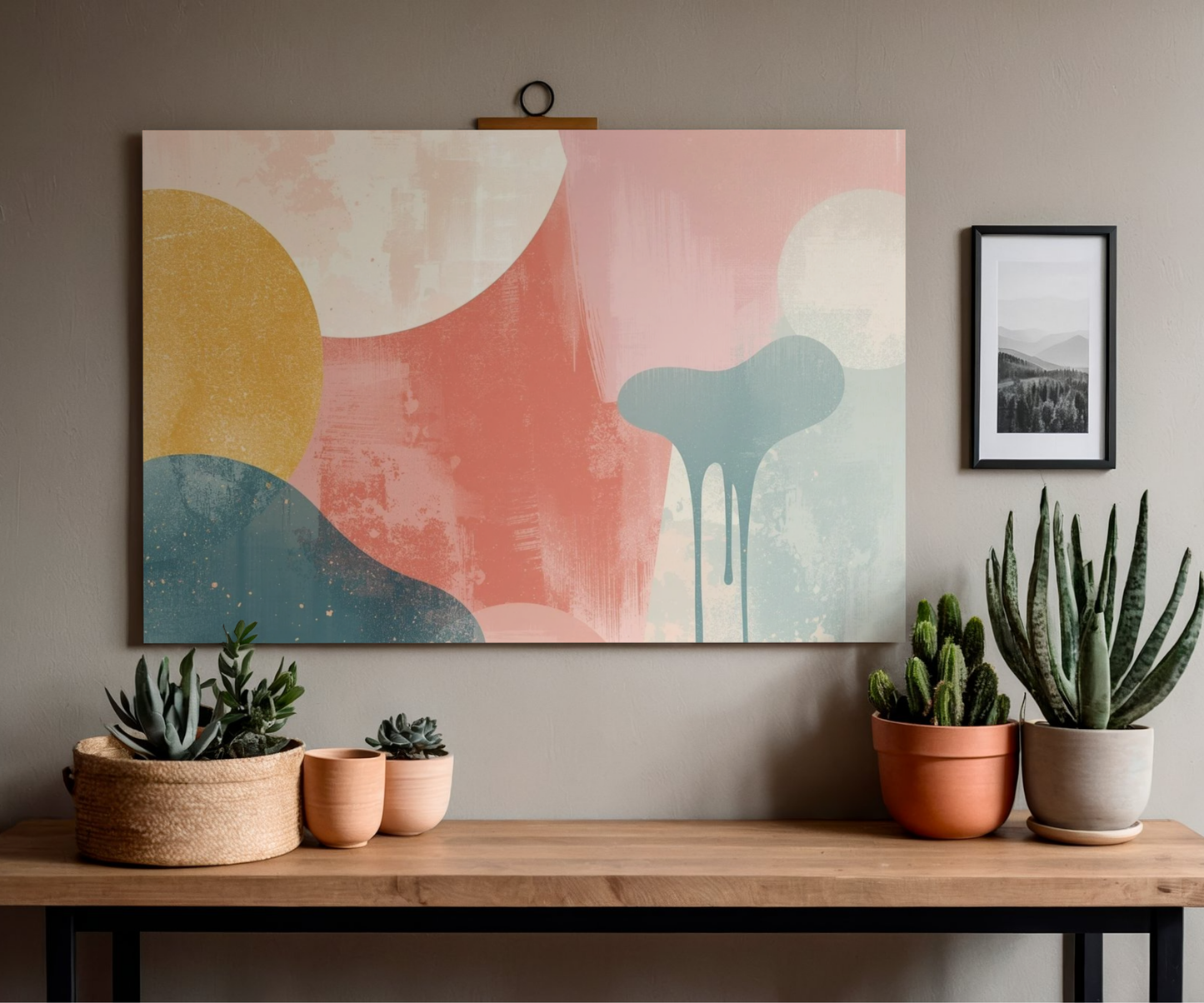 Pastel Abstract Wall Art Poster | Matte Horizontal Vintage Modern Print